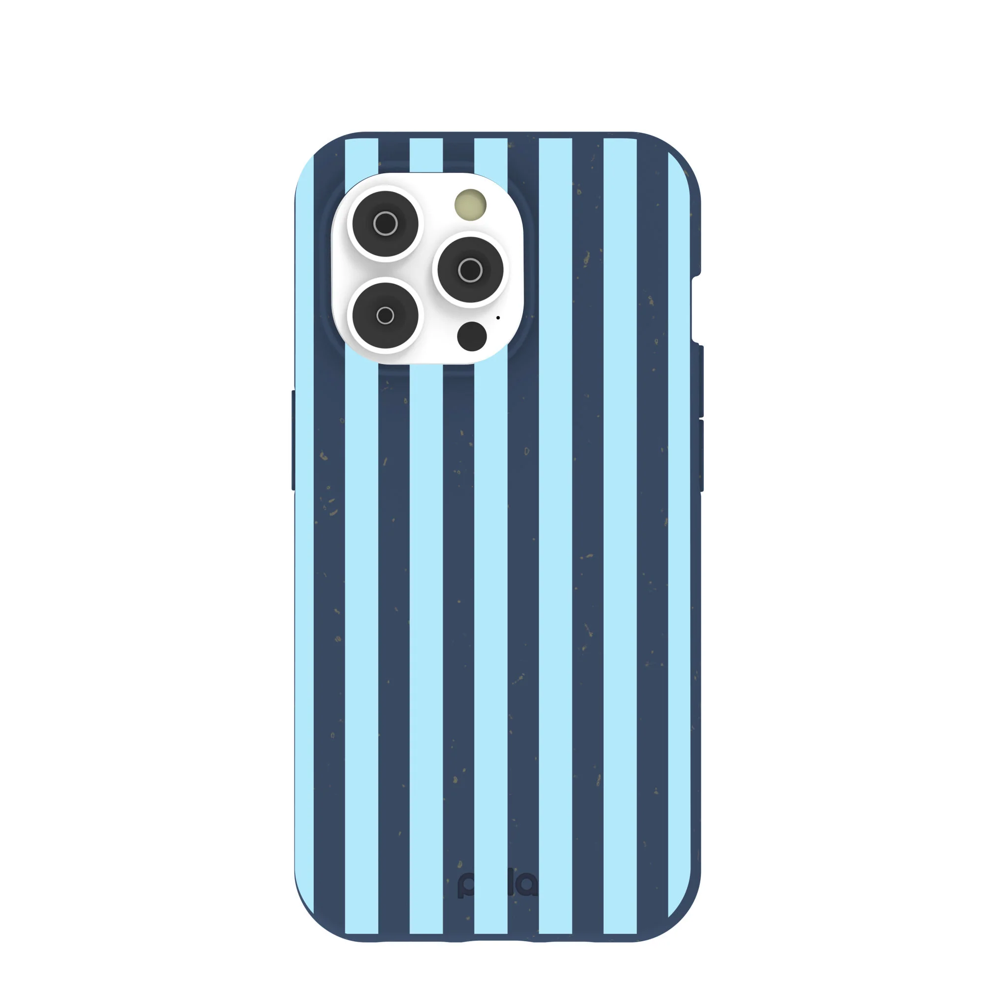 Navy Blue Baby Blue Stripes iPhone 14 Pro Case