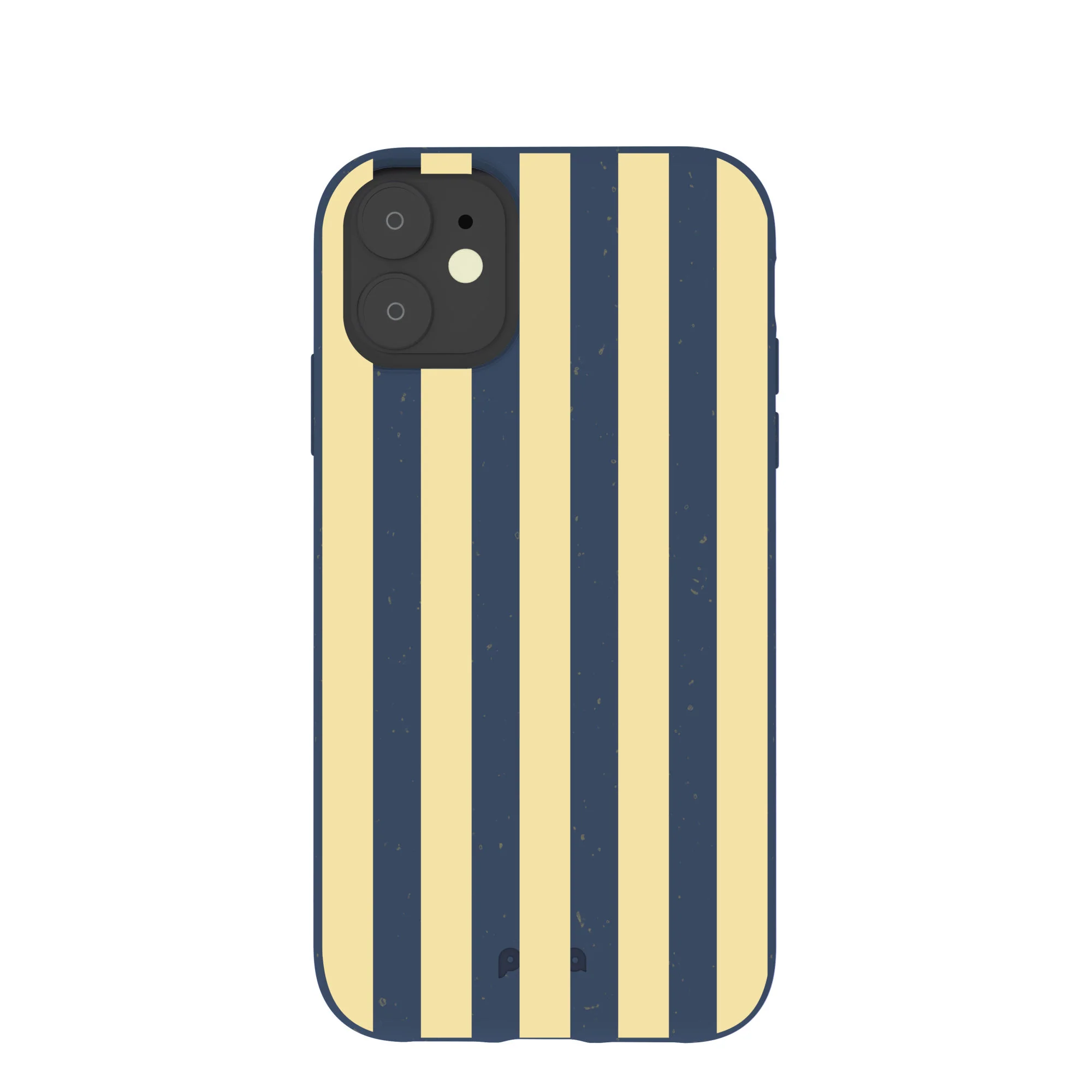 Navy Blue Butter Yellow Stripes iPhone 11 Case