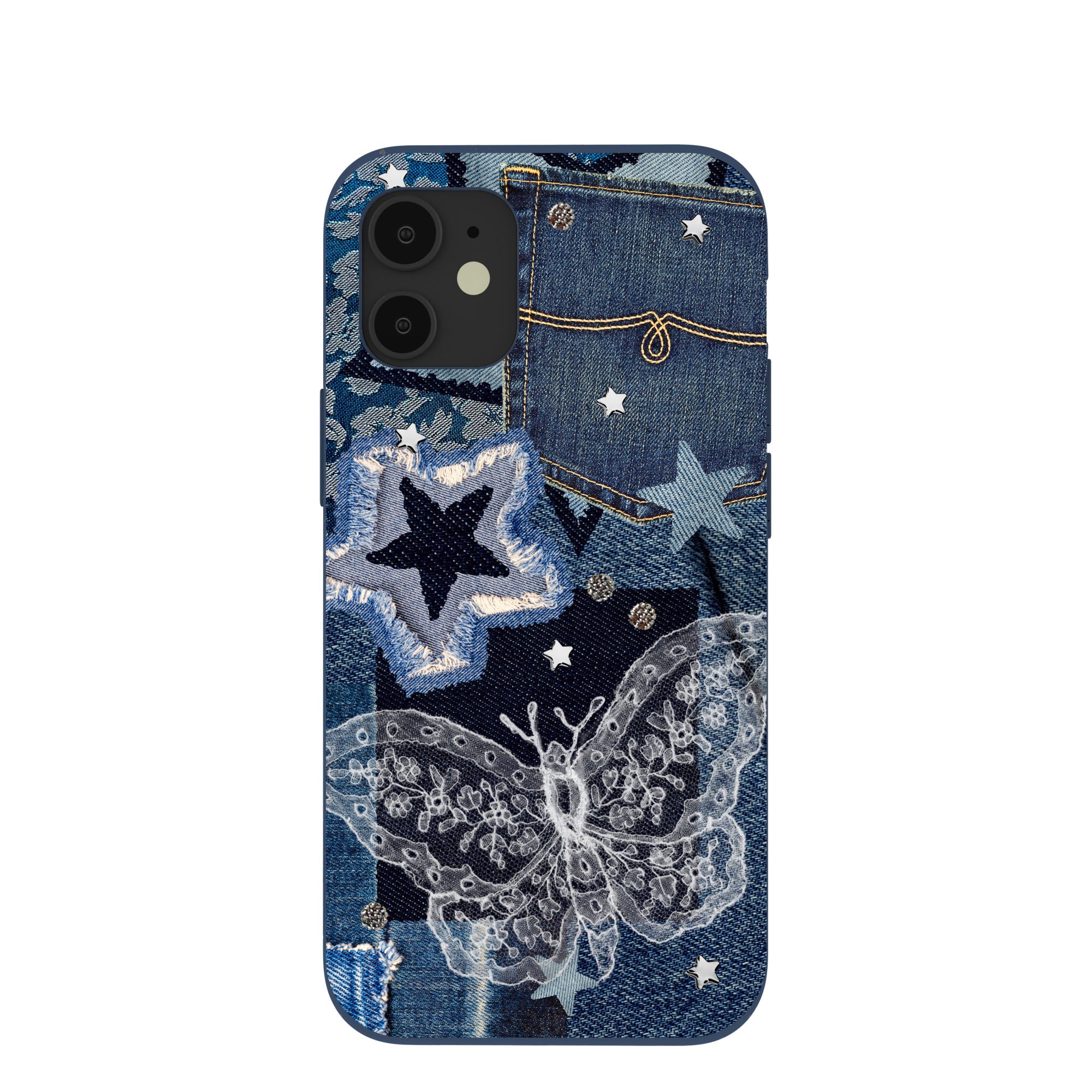 Navy Blue Double Denim iPhone 12 Mini Case