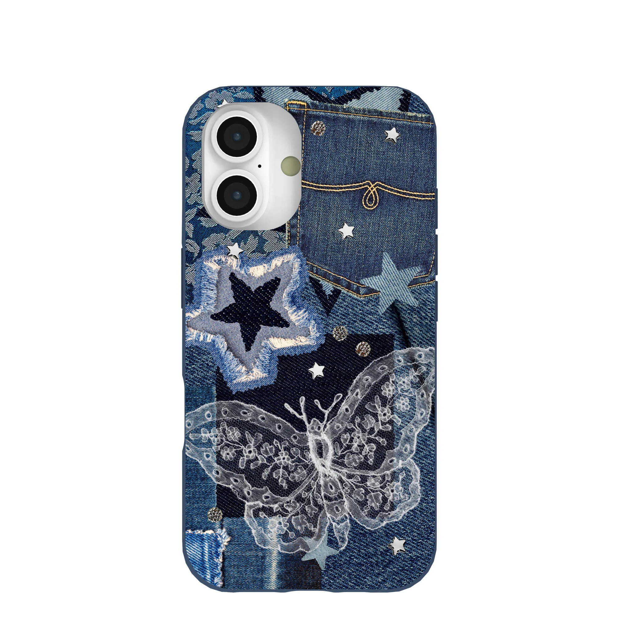 Navy Blue Double Denim iPhone 16 Case