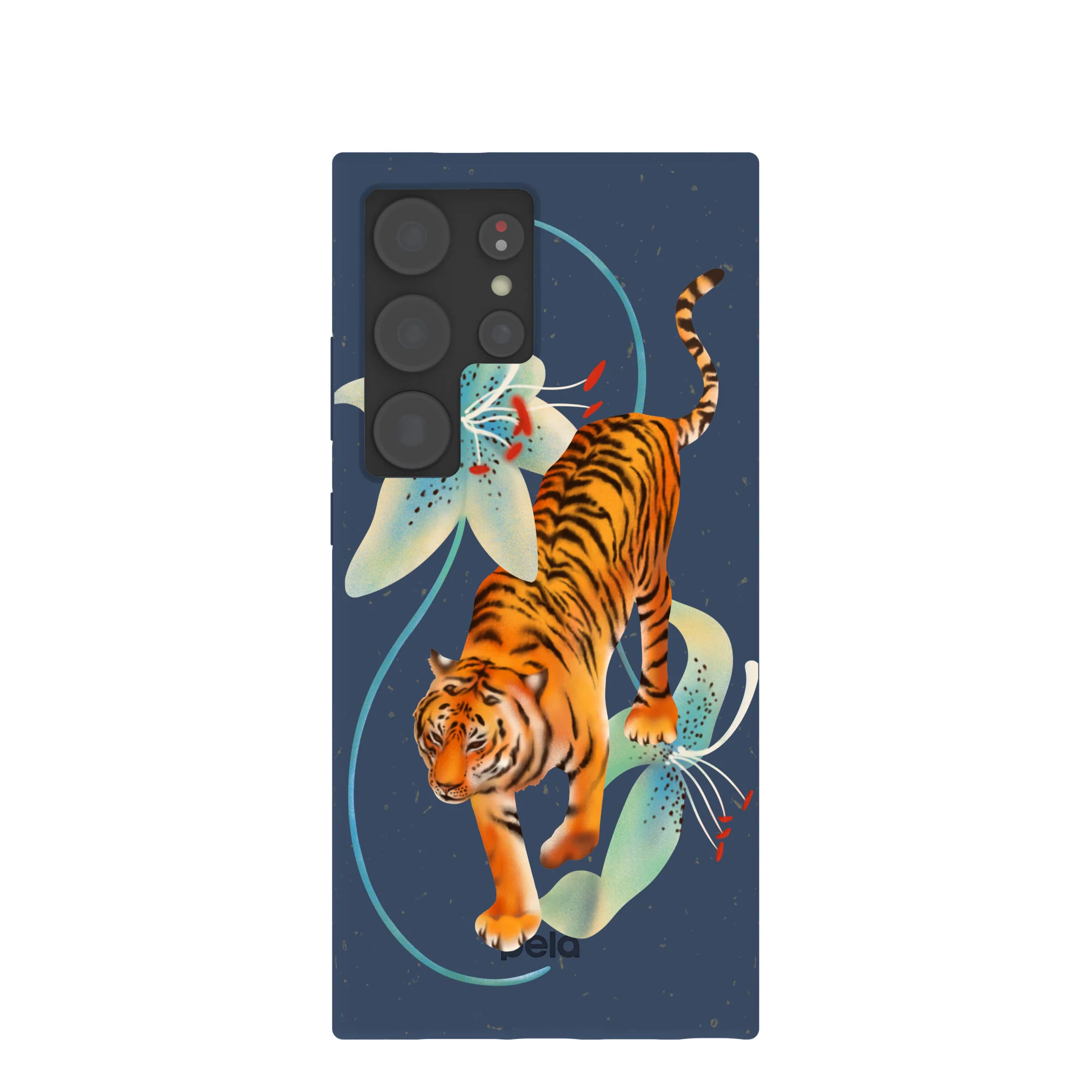 Navy Blue Lucky Tiger Samsung Galaxy S24 Ultra Case