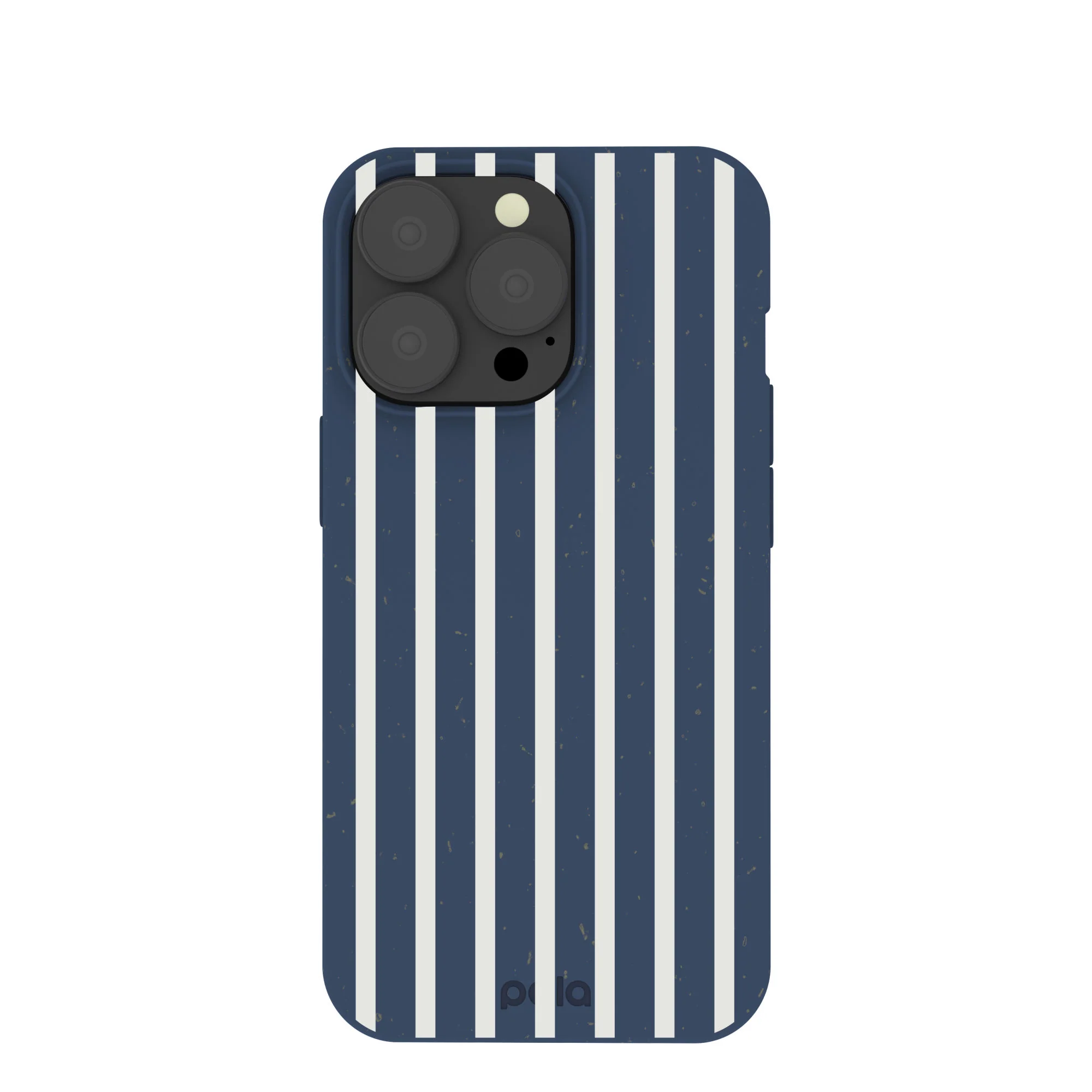 Navy Blue Sailor Stripes Vertical iPhone 13 Pro Case