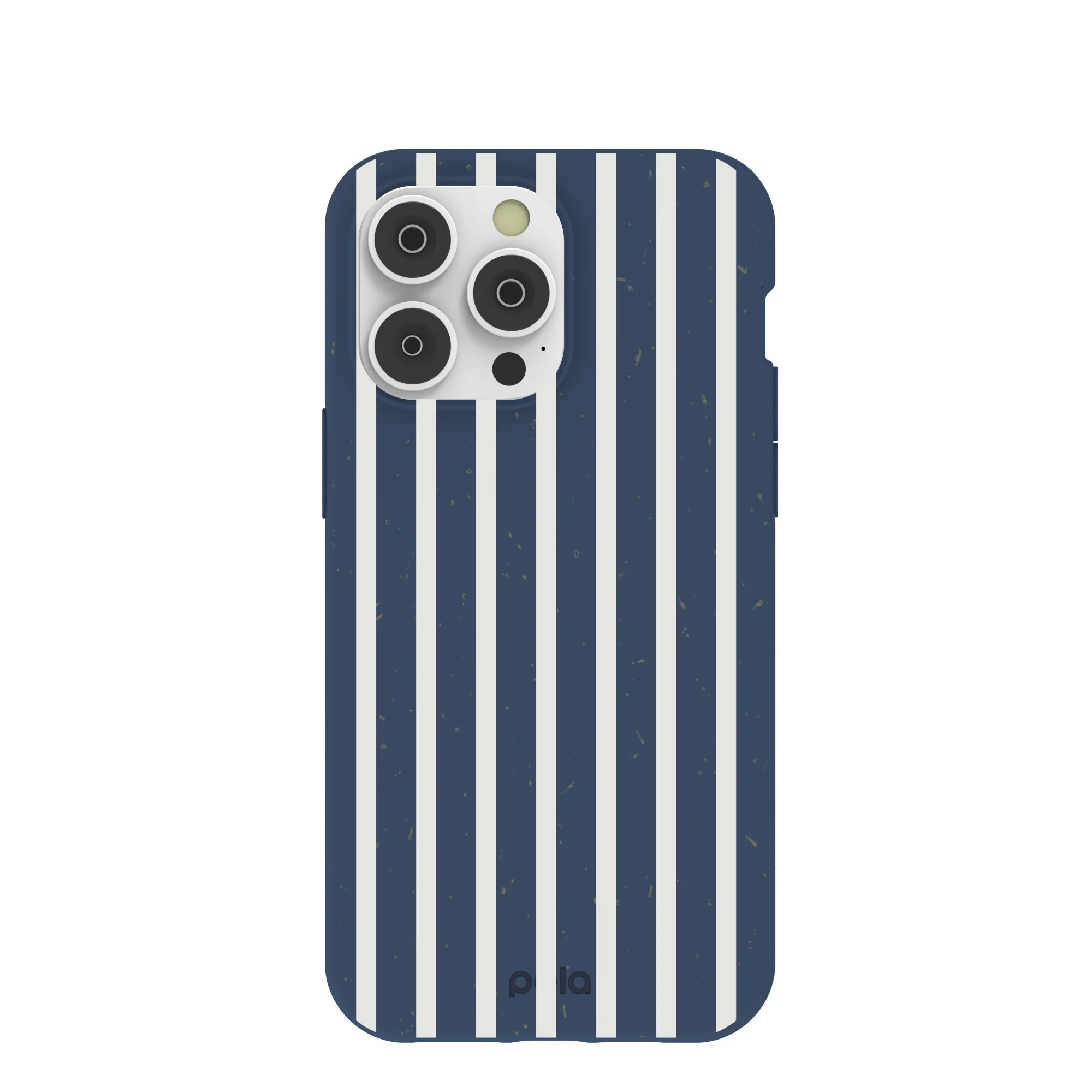 Navy Blue Sailor Stripes Vertical iPhone 14 Pro Max Case