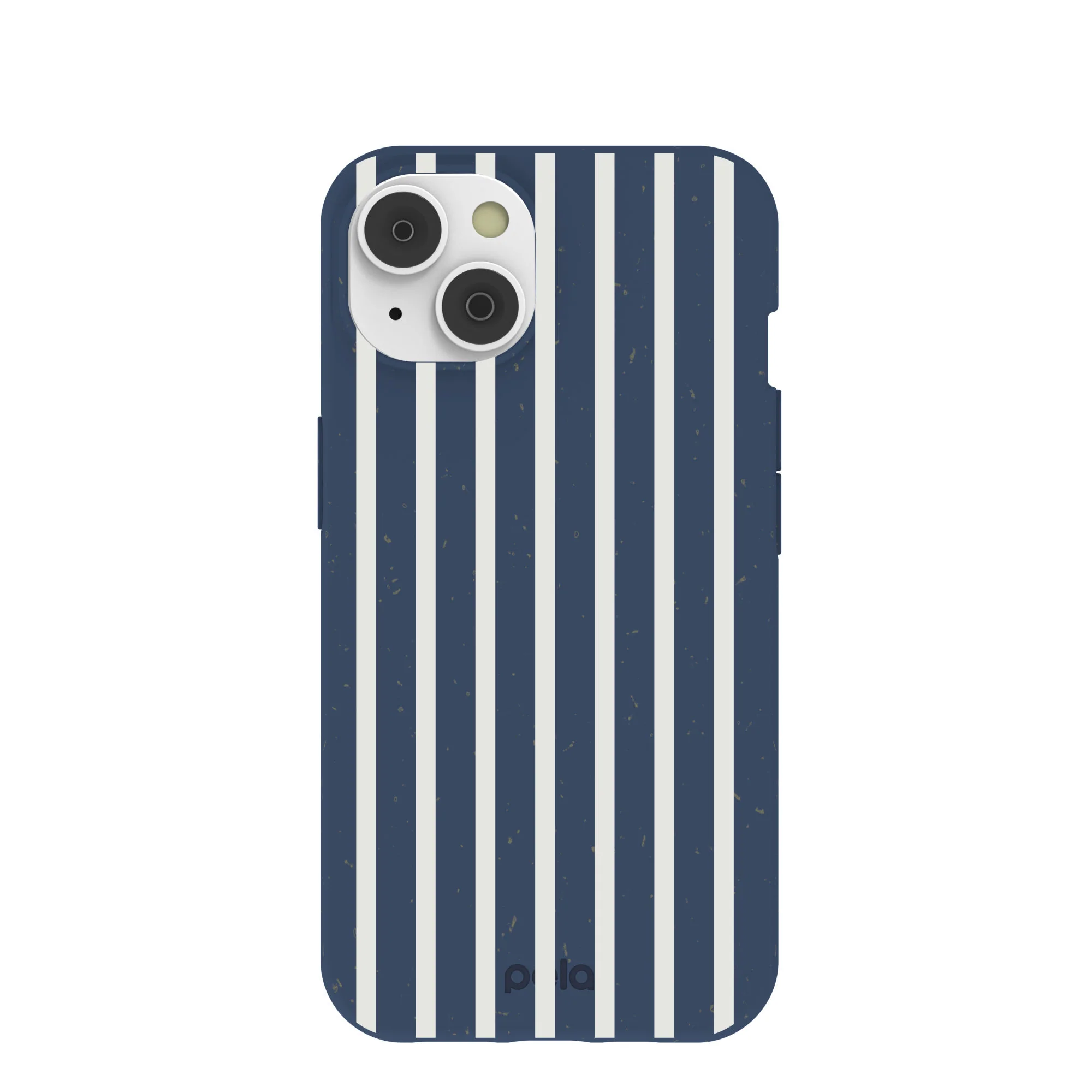 Navy Blue Sailor Stripes Vertical iPhone 14 Case