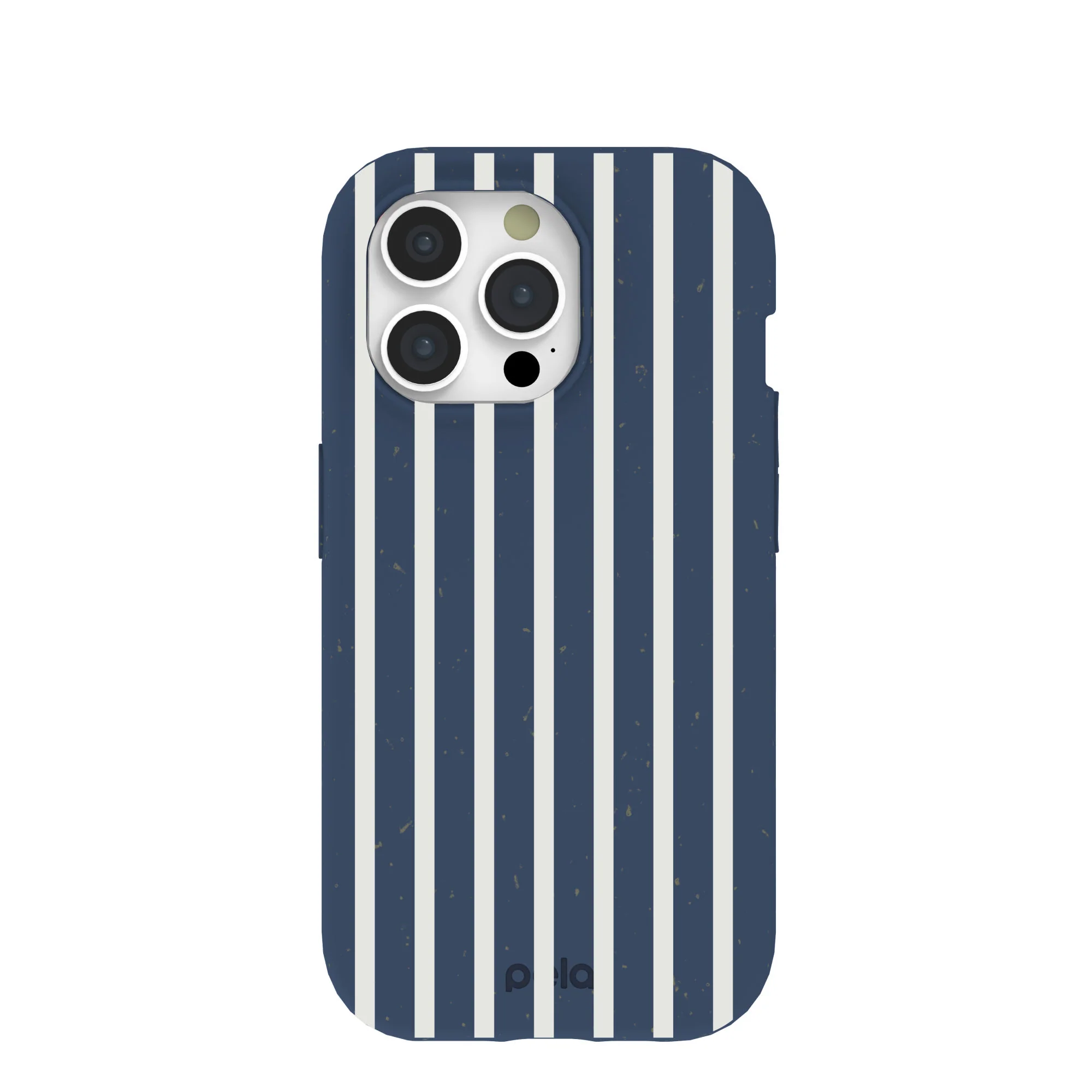 Navy Blue Sailor Stripes Vertical iPhone 15 Pro Case