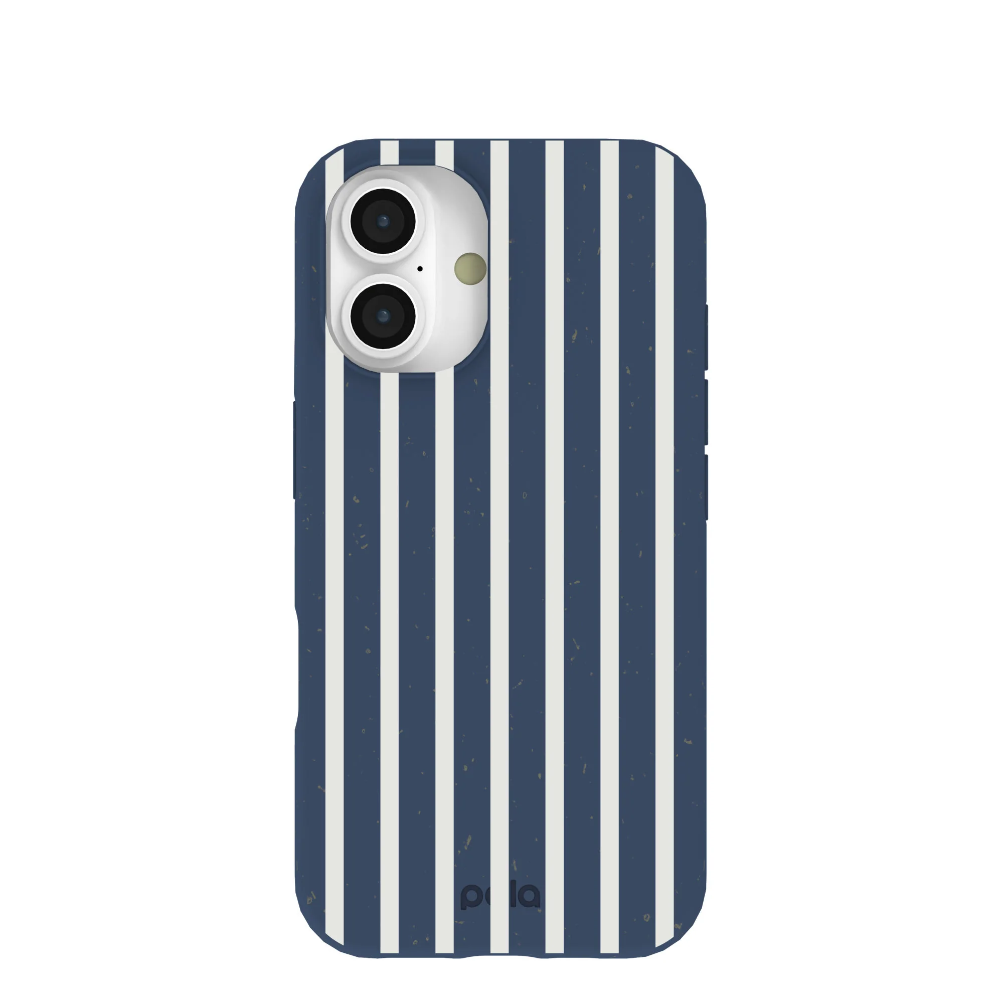 Navy Blue Sailor Stripes Vertical iPhone 16 Case