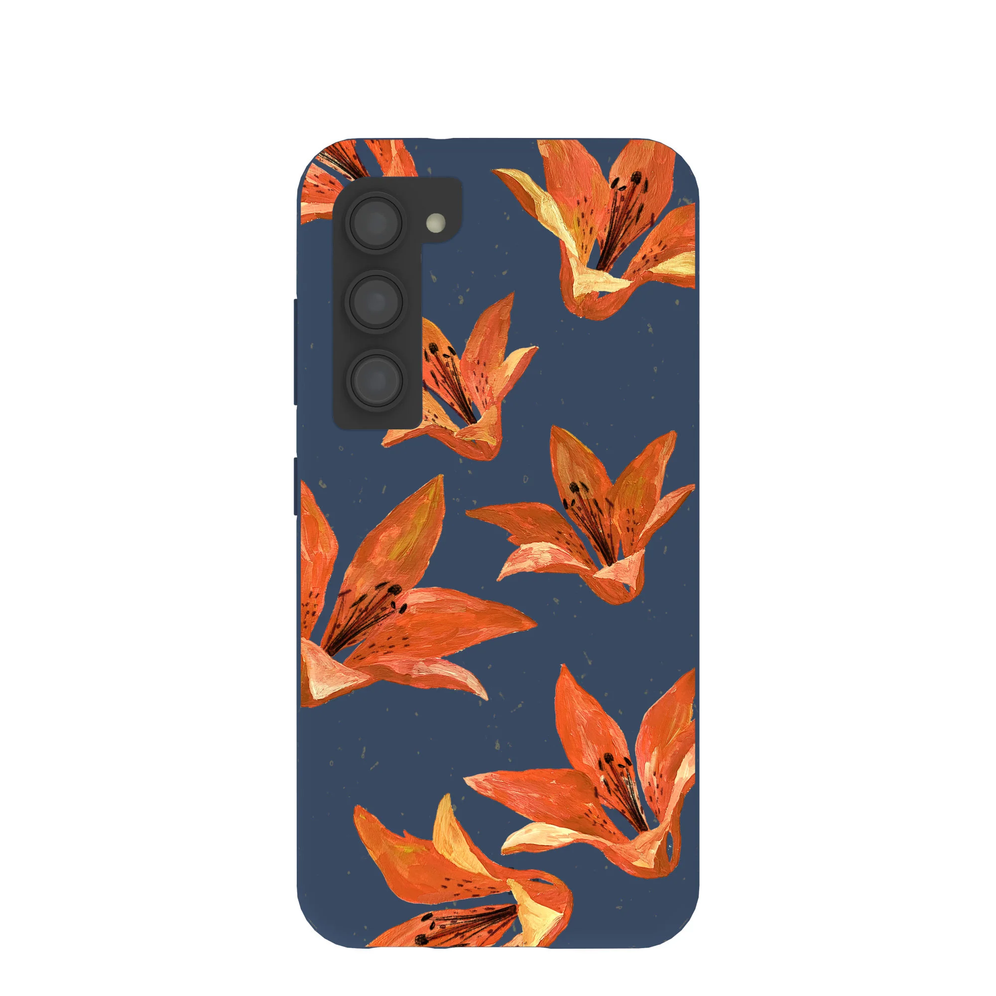 Navy Blue Tiger Lily Samsung Galaxy S23 Case