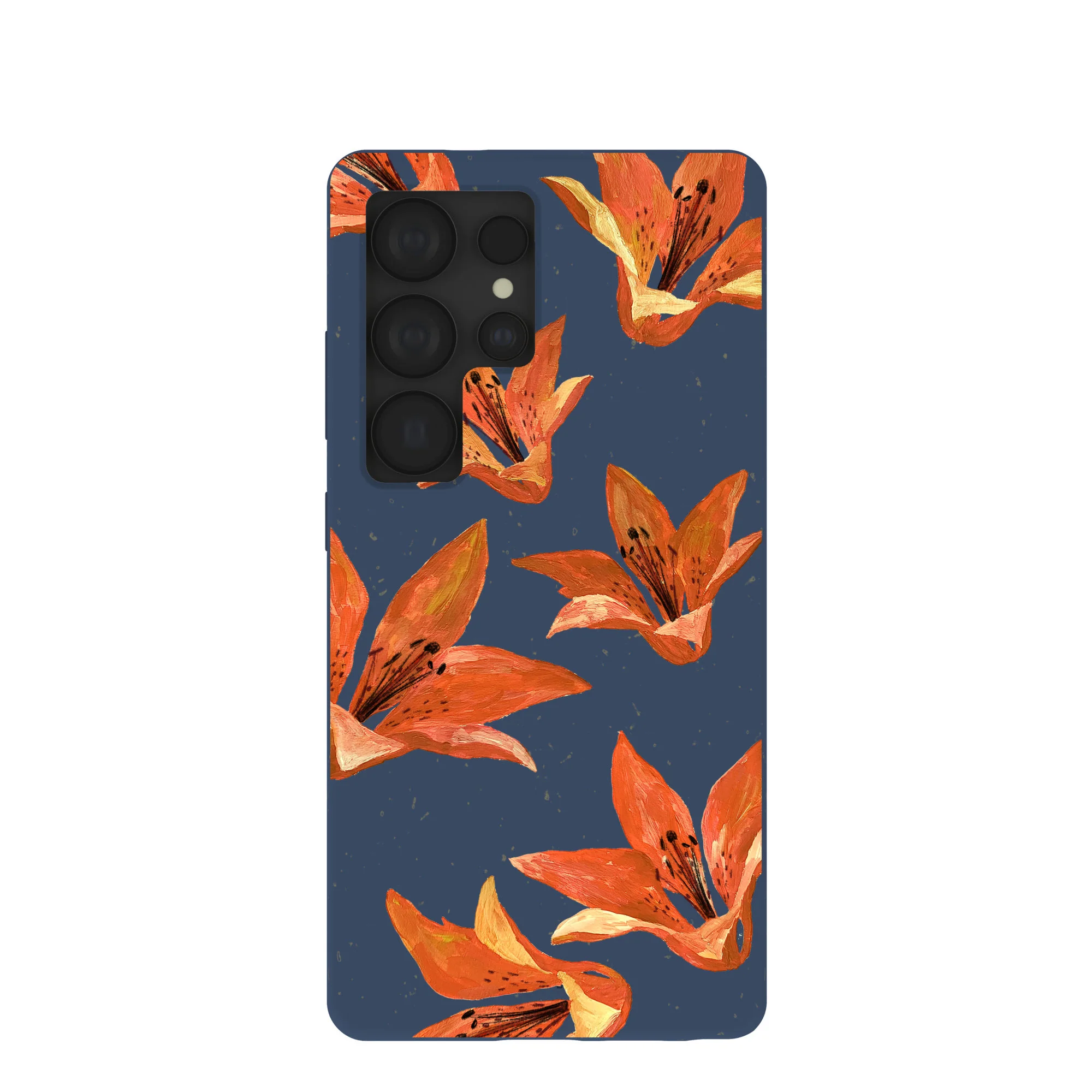 Navy Blue Tiger Lily Samsung Galaxy S25 Ultra Case